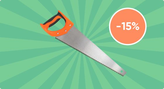 Скидка 15% на пилы (ножовки) по дереву