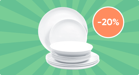 Скидка 20% на все тарелки